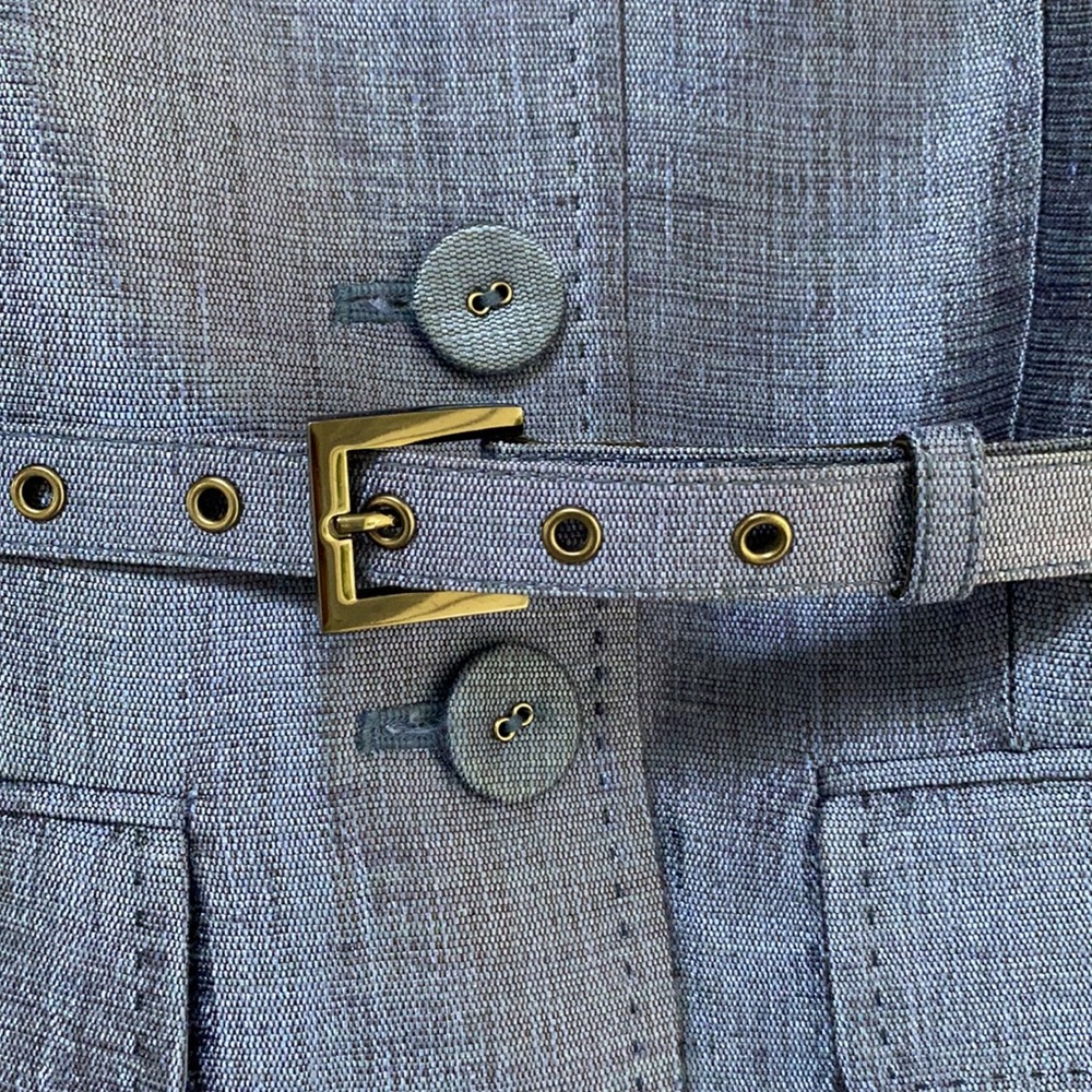 Albert Nipon Stunning Elegant Blue Suit Size 2 - image 3